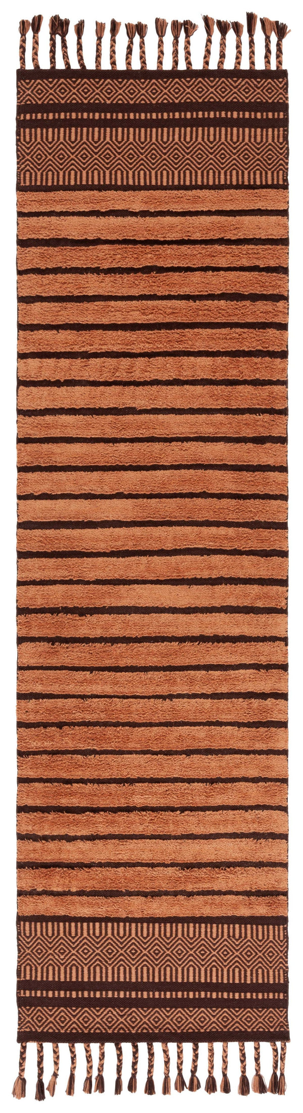 Safavieh Kilim Hand-woven Cotton Runner Rug – Bohemian Style In Ivory And Black For Artistic Home Decor Brown Cotton Pile Klc401t-28