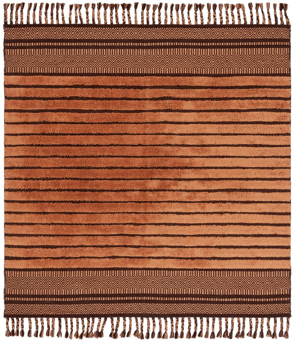 Safavieh Kilim Hand-woven Cotton Runner Rug – Bohemian Style In Ivory And Black For Artistic Home Decor Brown Cotton Pile Klc401t-6sq