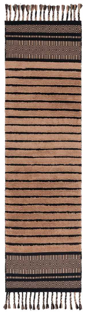 Safavieh Kilim Hand-woven Cotton Runner Rug – Bohemian Style In Ivory And Black For Artistic Home Decor Black ,Beige Cotton Pile Klc401z-28