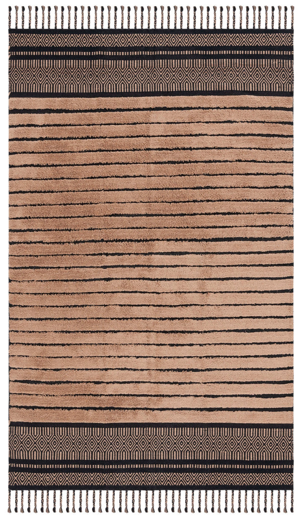 Safavieh Kilim Hand-woven Cotton Runner Rug – Bohemian Style In Ivory And Black For Artistic Home Decor Black ,Beige Cotton Pile Klc401z-5