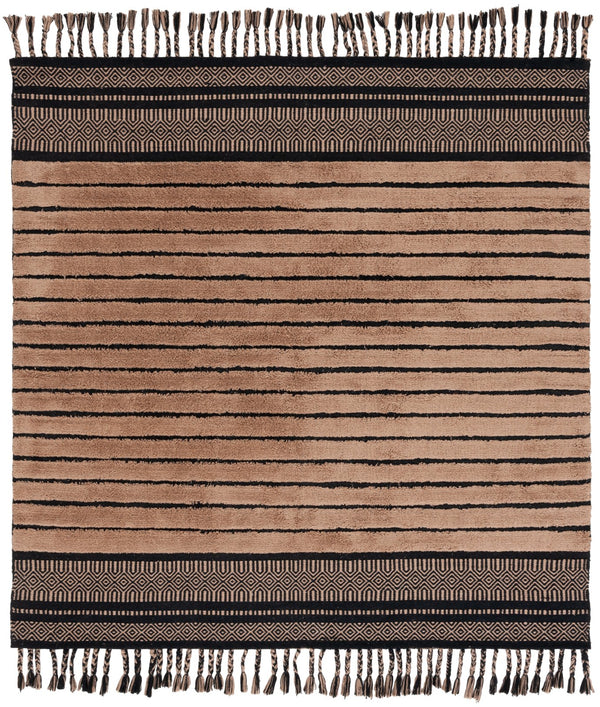 Safavieh Kilim Hand-woven Cotton Runner Rug – Bohemian Style In Ivory And Black For Artistic Home Decor Black ,Beige Cotton Pile Klc401z-6sq