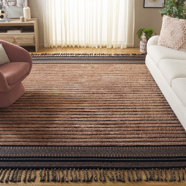 Safavieh Kilim Hand-woven Cotton Runner Rug – Bohemian Style In Ivory And Black For Artistic Home Decor Black ,Beige Cotton Pile Klc401z-8