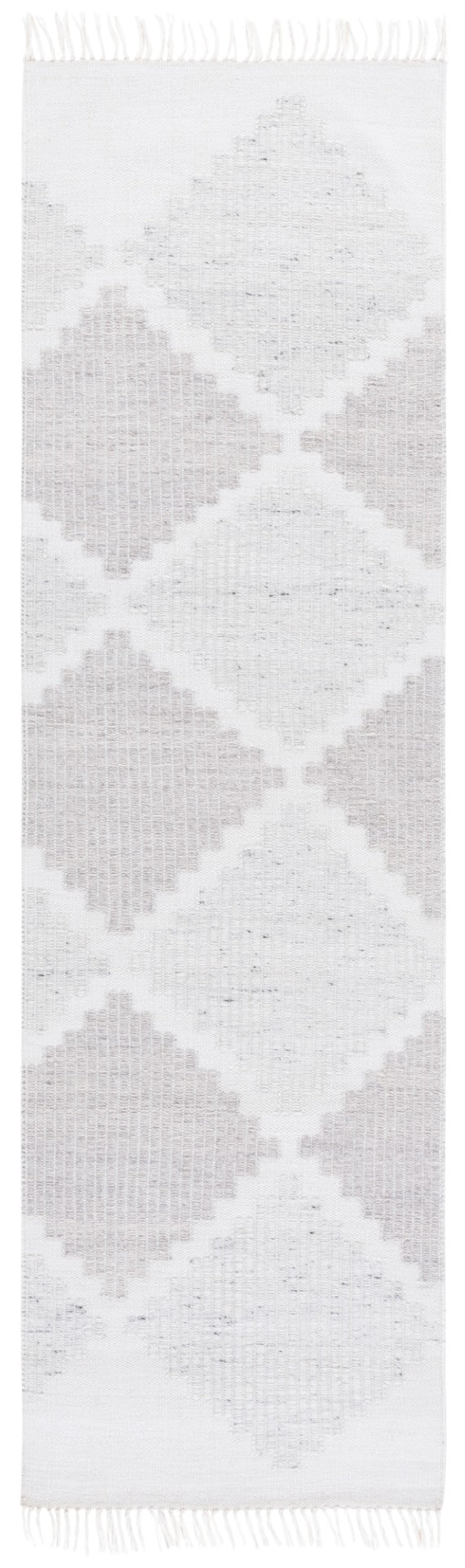 Safavieh Kilim Handwoven Area Rug With Chic Geometric Pattern - Eco-friendly, Durable, And Stylish Décor Piece Light Grey ,Beige Pet Klm439f-3