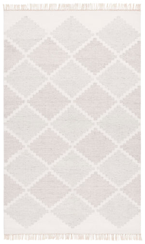 Safavieh Kilim Handwoven Area Rug With Chic Geometric Pattern - Eco-friendly, Durable, And Stylish Décor Piece Light Grey ,Beige Pet Klm439f-3