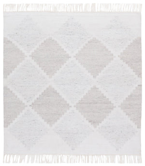 Safavieh Kilim Handwoven Runner Rug With Geometric Diamond Pattern - Eco-friendly, Stylish Hallway Accent Light Grey ,Beige Pet Klm439f-6sq