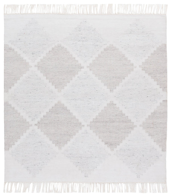 Safavieh Kilim Handwoven Runner Rug With Geometric Diamond Pattern - Eco-friendly, Stylish Hallway Accent Light Grey ,Beige Pet Klm439f-6sq