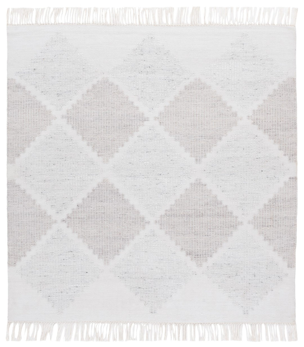 Safavieh Kilim Handwoven Area Rug With Chic Geometric Pattern - Eco-friendly, Durable, And Stylish Décor Piece Light Grey ,Beige Pet Klm439f-3