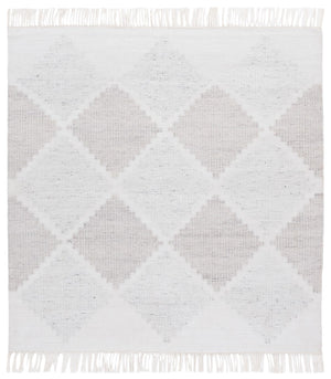 Safavieh Kilim Handwoven Area Rug With Chic Geometric Pattern - Eco-friendly, Durable, And Stylish Décor Piece Light Grey ,Beige Pet Klm439f-3