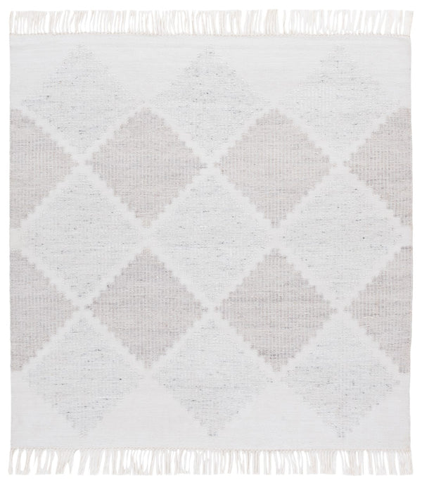 Safavieh Kilim Handwoven Area Rug With Chic Geometric Pattern - Eco-friendly, Durable, And Stylish Décor Piece Light Grey ,Beige Pet Klm439f-3