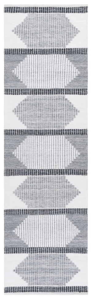 Safavieh Kilim Handwoven Area Rug - Contemporary Geometric Design In Light Grey And Ivory For Elegant Spaces Light Grey ,Ivory Pet Klm440f-4