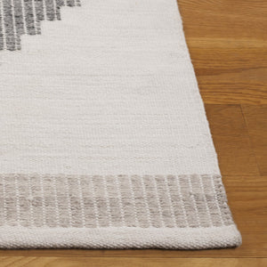 Safavieh Kilim Handwoven Area Rug - Contemporary Geometric Design In Light Grey And Ivory For Elegant Spaces Light Grey ,Ivory Pet Klm440f-4