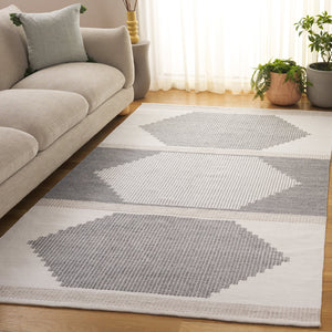 Safavieh Kilim Handwoven Runner Rug - Modern Geometric Design In Elegant Grey And Ivory For High Traffic Areas Light Grey ,Ivory Pet Klm440f-5