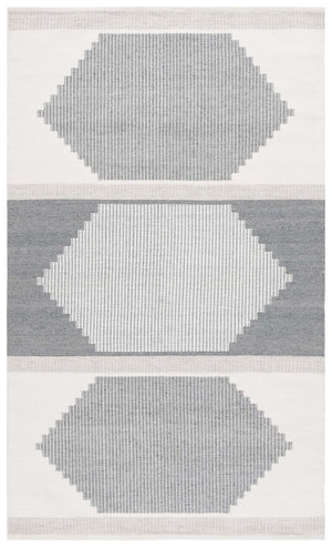Safavieh Kilim Handwoven Runner Rug - Modern Geometric Design In Elegant Grey And Ivory For High Traffic Areas Light Grey ,Ivory Pet Klm440f-5