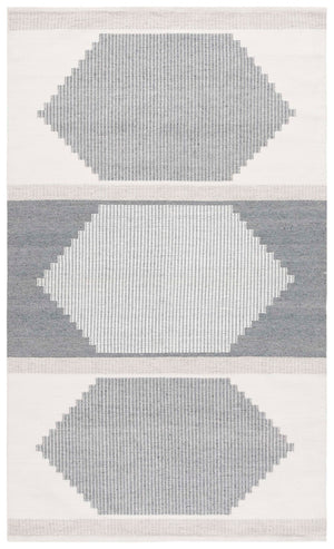 Safavieh Kilim Handwoven Area Rug - Contemporary Geometric Design In Light Grey And Ivory For Elegant Spaces Light Grey ,Ivory Pet Klm440f-4