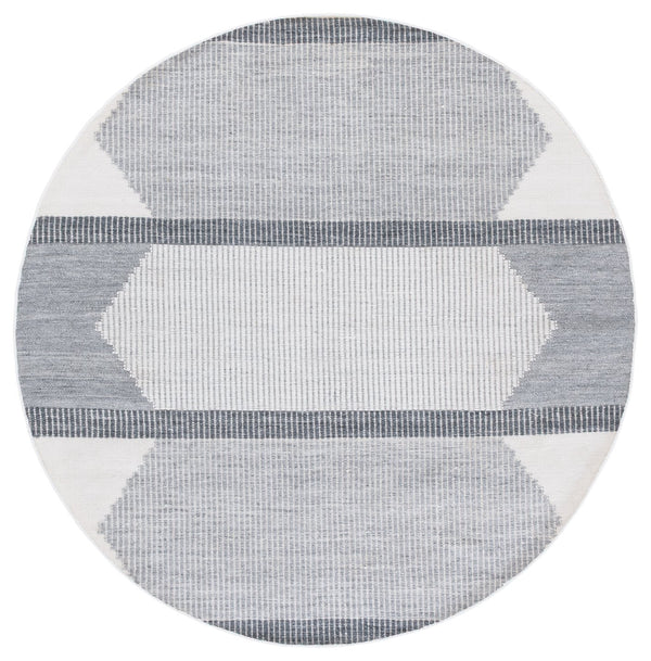 Safavieh Kilim Handwoven Runner Rug - Modern Geometric Design In Elegant Grey And Ivory For High Traffic Areas Light Grey ,Ivory Pet Klm440f-6r