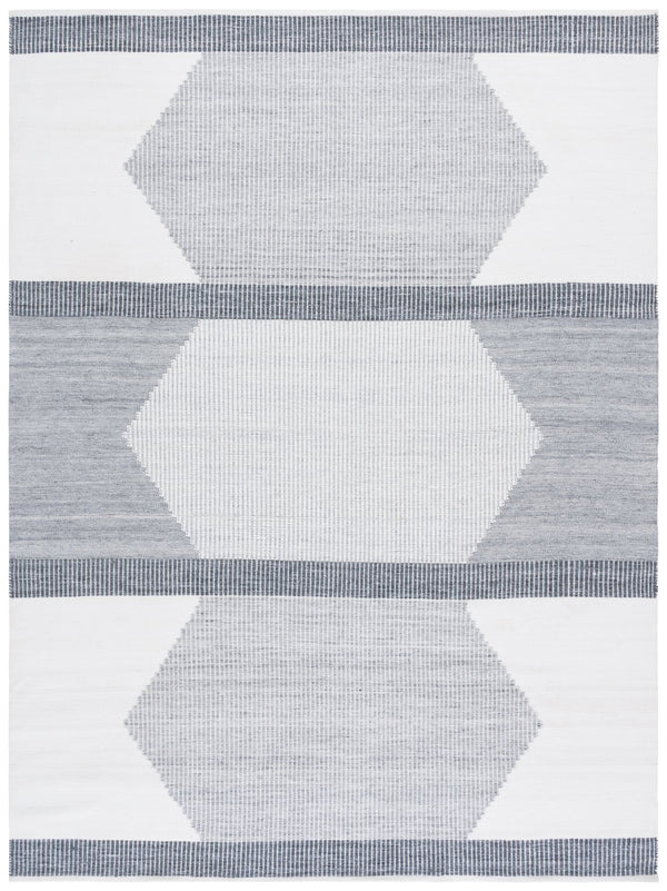Safavieh Kilim Handwoven Runner Rug - Modern Geometric Design In Elegant Grey And Ivory For High Traffic Areas Light Grey ,Ivory Pet Klm440f-8