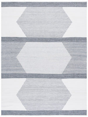Safavieh Kilim Handwoven Area Rug - Contemporary Geometric Design In Light Grey And Ivory For Elegant Spaces Light Grey ,Ivory Pet Klm440f-4