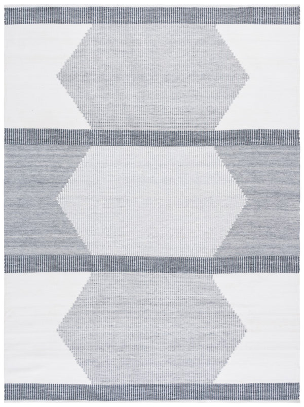 Safavieh Kilim Handwoven Area Rug - Contemporary Geometric Design In Light Grey And Ivory For Elegant Spaces Light Grey ,Ivory Pet Klm440f-4