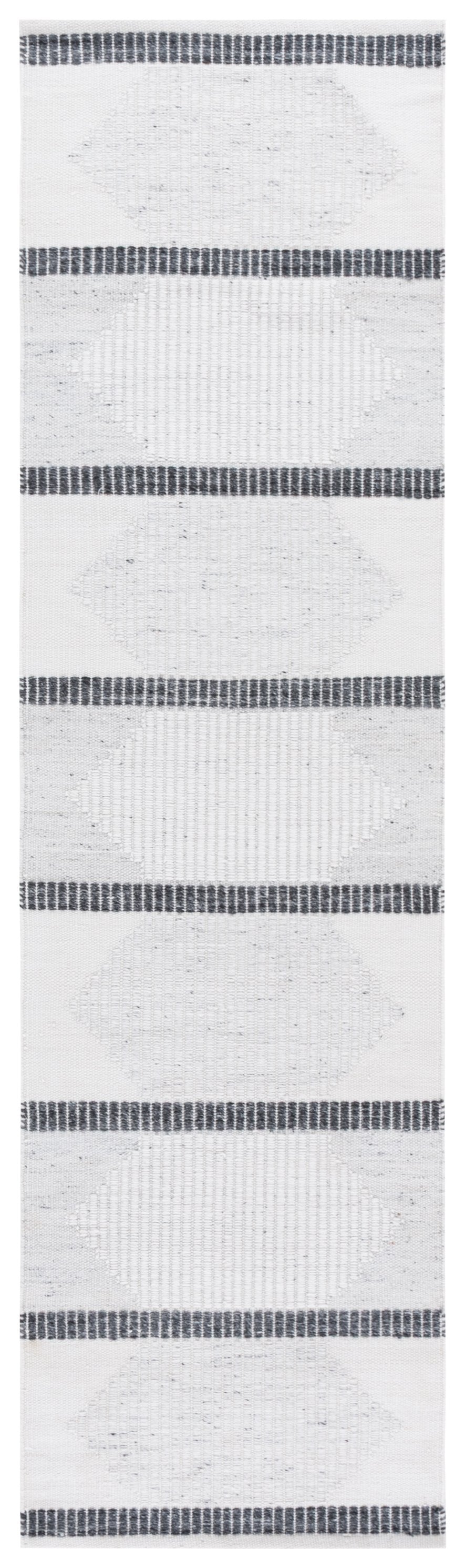 Safavieh Kilim Handwoven Runner Rug - Modern Geometric Design In Elegant Grey And Ivory For High Traffic Areas Light Grey ,Ivory Pet Klm440f-6r