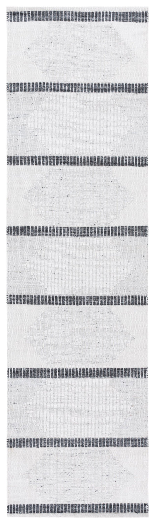 Safavieh Kilim Handwoven Runner Rug - Modern Geometric Design In Elegant Grey And Ivory For High Traffic Areas Dark Grey ,Ivory Pet Klm440g-28