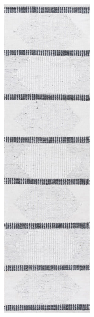 Safavieh Kilim Handwoven Area Rug - Contemporary Geometric Design In Light Grey And Ivory For Elegant Spaces Dark Grey ,Ivory Pet Klm440g-3