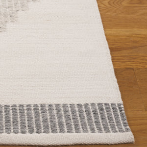 Safavieh Kilim Handwoven Runner Rug - Modern Geometric Design In Elegant Grey And Ivory For High Traffic Areas Dark Grey ,Ivory Pet Klm440g-5