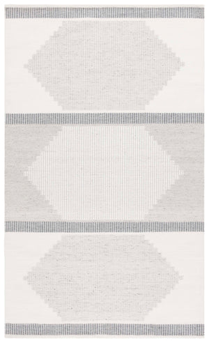 Safavieh Kilim Handwoven Runner Rug - Modern Geometric Design In Elegant Grey And Ivory For High Traffic Areas Dark Grey ,Ivory Pet Klm440g-5