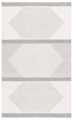 Safavieh Kilim Handwoven Area Rug - Contemporary Geometric Design In Light Grey And Ivory For Elegant Spaces Dark Grey ,Ivory Pet Klm440g-3