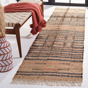 Safavieh Kilim Handcrafted Jute-Cotton Flatweave Rug In Ivory & Grey — Low-Profile Boho-Geometric Texture, Durable Organic Craftsmanship 6'-0" x 8'-0" KLM709A-68