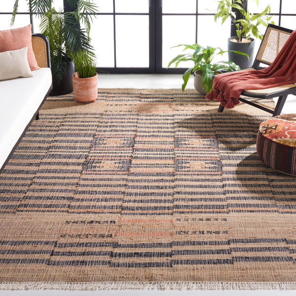 Safavieh Kilim Handcrafted Jute Runner — Low-Profile Ivory & Grey Boho Flat-Weave For Hallways & Entryways 2'-3" x 11'-0" KLM709A-211