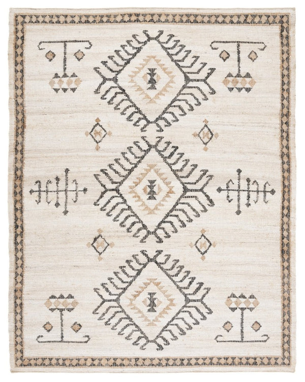Safavieh Kilim Hand-Woven Jute Flat Weave Area Rug Bold Geometric Bohemian Living Room Accent Off-White 10'-0" x 14'-0" KLM762A-10