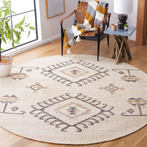Safavieh Kilim Hand-Woven Jute Flat Weave Area Rug Bold Geometric Bohemian Living Room Accent Off-White 9'-0" x 9'-0" - R KLM762A-9R