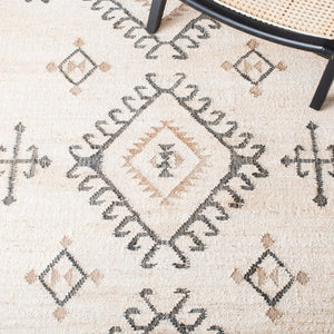 Safavieh Kilim Hand-Woven Jute Flat Weave Area Rug Bold Geometric Bohemian Living Room Accent Off-White 9'-0" x 9'-0" - SQ KLM762A-9SQ