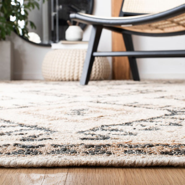 Safavieh Kilim Hand-Woven Jute Flat Weave Area Rug Bold Geometric Bohemian Living Room Accent Off-White 9'-0" x 9'-0" - SQ KLM762A-9SQ