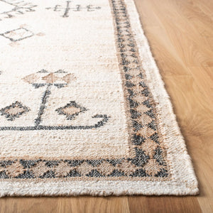 Safavieh Kilim Hand-Woven Jute Flat Weave Area Rug Bold Geometric Bohemian Living Room Accent Off-White 9'-0" x 9'-0" - SQ KLM762A-9SQ