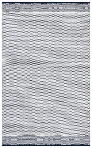 Safavieh Kilim Hand-Woven Navy Ivory Geometric Rug — Low-Profile 1/4" Pile, Cotton-Wool Blend For Small Spaces 3'-0" x 5'-0" KLM855N-3