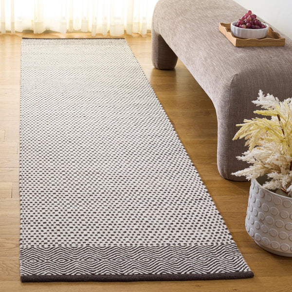 Safavieh Kilim Hand-Woven Brown Ivory Kilim Rug — Soft Cotton-Wool Blend, Low-Profile Geometric Design For Modern Spaces 3'-0" x 5'-0" KLM855T-3