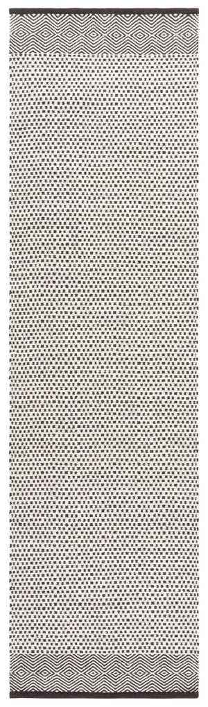 Safavieh Kilim Hand-Woven Brown & Ivory Runner — Low-Profile Wool-Cotton Blend, Geometric Scandinavian Style 2'-3" x 9'-0" KLM855T-29
