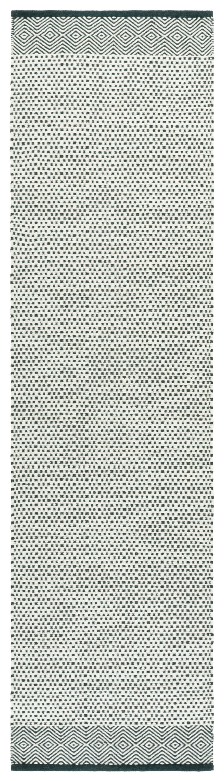 Safavieh Kilim Handwoven Dark Green & Ivory Geometric Rug, Low-Profile Cotton-Wool Blend For Modern Homes 3'-0" x 5'-0" KLM855Y-3