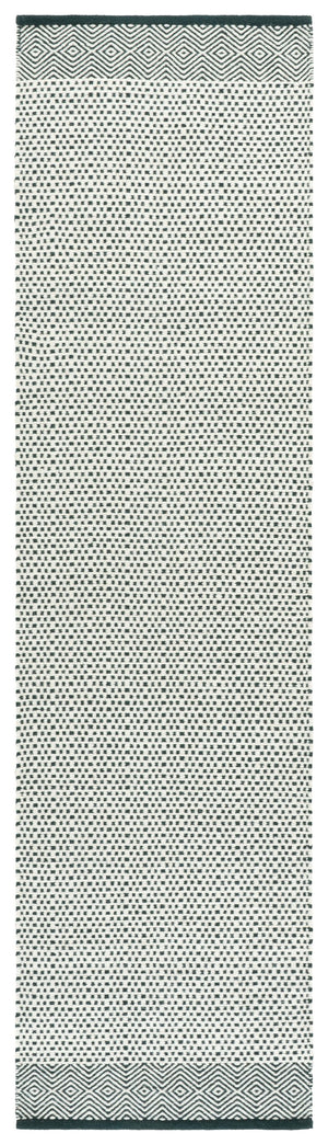 Safavieh Kilim Handwoven Dark Green & Ivory Geometric Rug, Low-Profile Cotton-Wool Blend For Modern Homes 3'-0" x 5'-0" KLM855Y-3