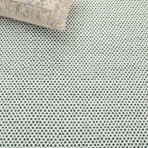 Safavieh Kilim Hand-Woven Dark Green And Ivory Geometric Rug — Cotton-Wool Low-Pile, Durable Modern Accent 4'-0" x 6'-0" KLM855Y-4