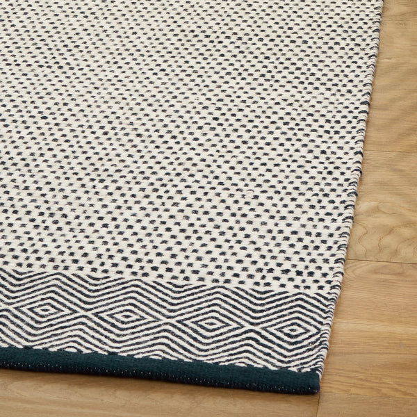 Safavieh Kilim Handwoven Dark Green & Ivory Geometric Rug, Low-Profile Cotton-Wool Blend For Modern Homes 3'-0" x 5'-0" KLM855Y-3