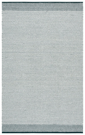 Safavieh Kilim Handwoven Dark Green And Ivory Geometric Rug — Artisan Cotton-Wool Blend, Low-Profile Texture 5'-0" x 8'-0" KLM855Y-5