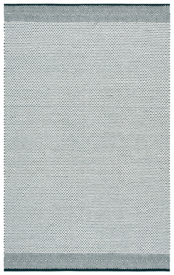 Safavieh Kilim Handwoven Dark Green & Ivory Geometric Rug, Low-Profile Cotton-Wool Blend For Modern Homes 3'-0" x 5'-0" KLM855Y-3
