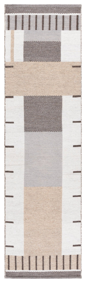 Safavieh Kilim Elegant Runner Area Rug With Contemporary Pattern For Hallway And Living Room Décor Beige ,Brown 90% Wool,10% Polyester Klm876b-28