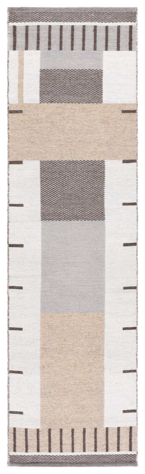 Safavieh Kilim Elegant Runner Area Rug With Contemporary Pattern For Hallway And Living Room Décor Beige ,Brown 90% Wool,10% Polyester Klm876b-28