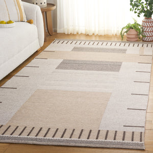 Safavieh Kilim Contemporary Area Rug: Plush Geometric Design In Neutral Hues For Elegant Living Spaces Beige ,Brown 90% Wool,10% Polyester Klm876b-4