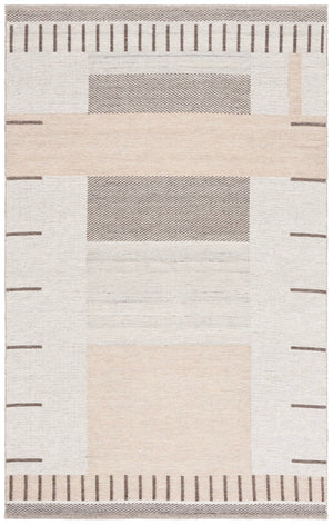 Safavieh Kilim Contemporary Area Rug: Plush Geometric Design In Neutral Hues For Elegant Living Spaces Beige ,Brown 90% Wool,10% Polyester Klm876b-4