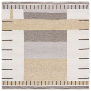 Safavieh Kilim Elegant Runner Area Rug With Contemporary Pattern For Hallway And Living Room Décor Beige ,Brown 90% Wool,10% Polyester Klm876b-6sq