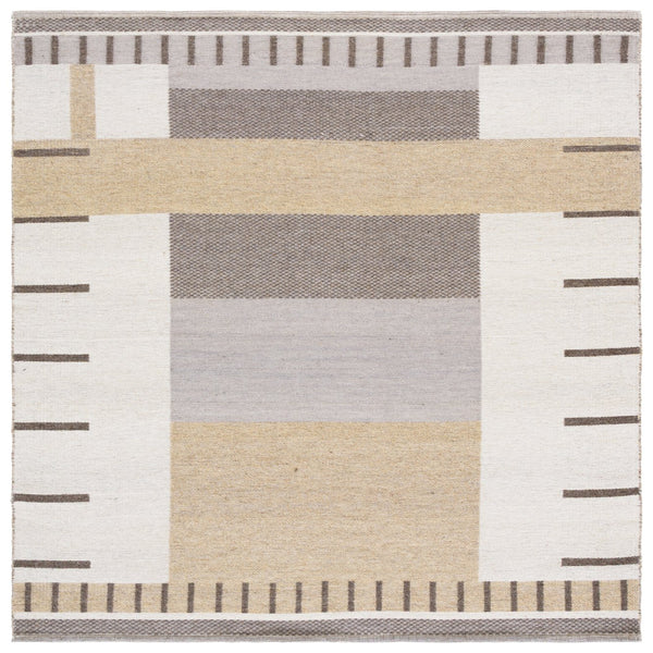 Safavieh Kilim Elegant Runner Area Rug With Contemporary Pattern For Hallway And Living Room Décor Beige ,Brown 90% Wool,10% Polyester Klm876b-6sq